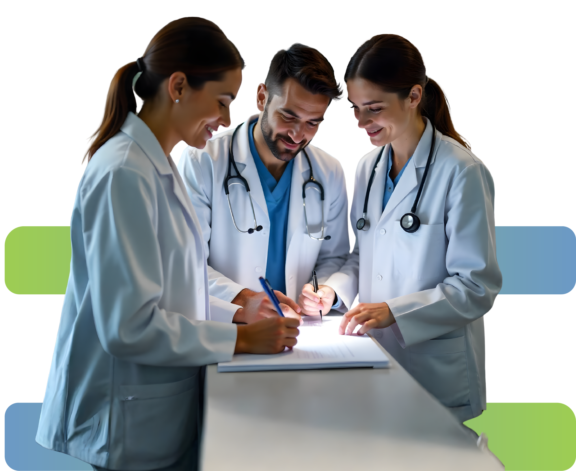 Equipo médico trabajando con soluciones Innovid